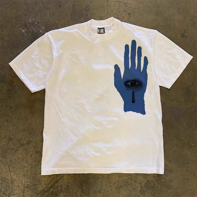 Japanese Brand White casual retro palm eye print t-shirt Size US M / EU 48-50 / 2 - 2 Thumbnail