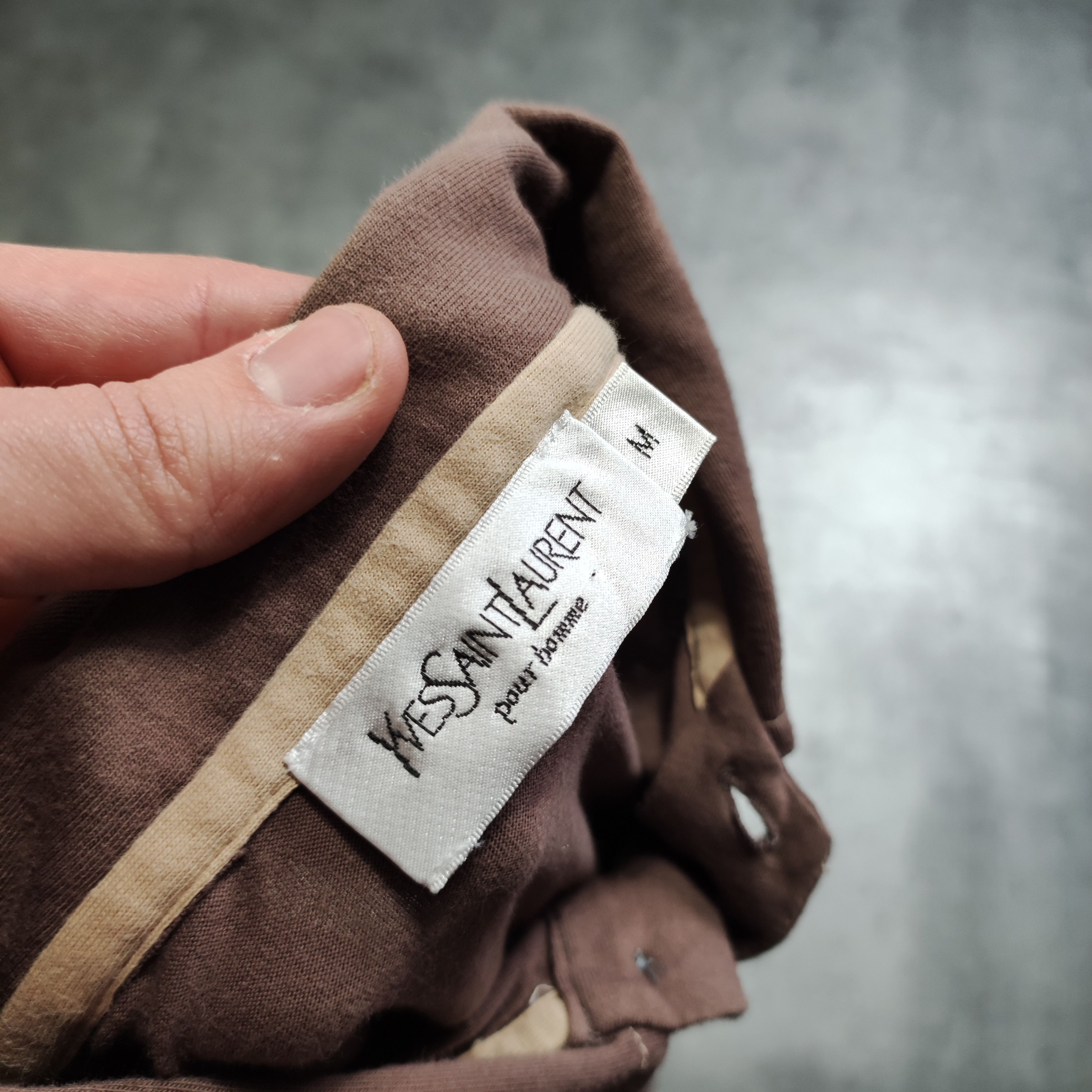 Vintage × Yves Saint Laurent RARE Vintage 90s YSL Yves Saint Laurent Brown Mocha Polo Size US M / EU 48-50 / 2 - 6 Thumbnail