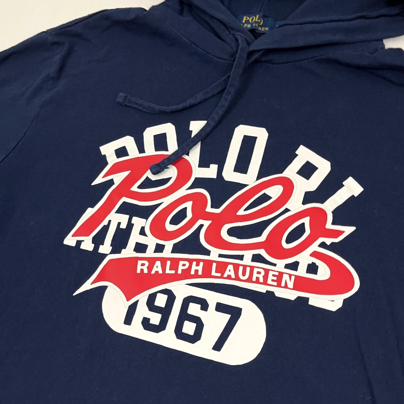 Polo Ralph Lauren Polo Ralph Lauren Hoodie Adult Large Navy Blue Lightweight Pullover Graphic Prep Mens Size US L / EU 52-54 / 3 - 5 Thumbnail