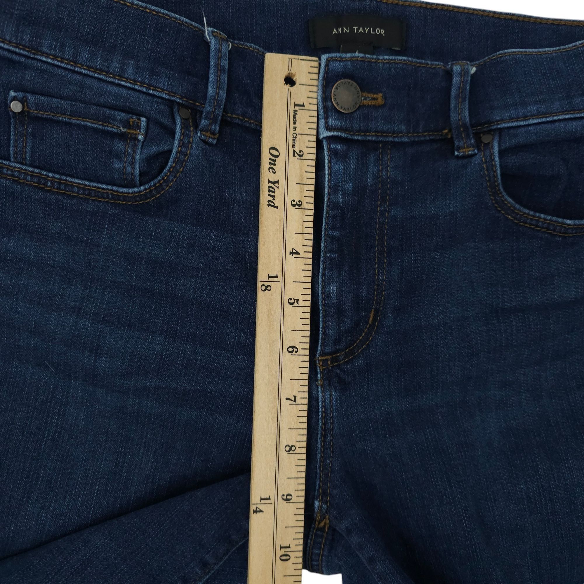 Ann Taylor Ann Taylor The Skinny Stretch Dark Wash Jeans Womens Size 6 Size 28" / US 6 / IT 42 - 4 Thumbnail