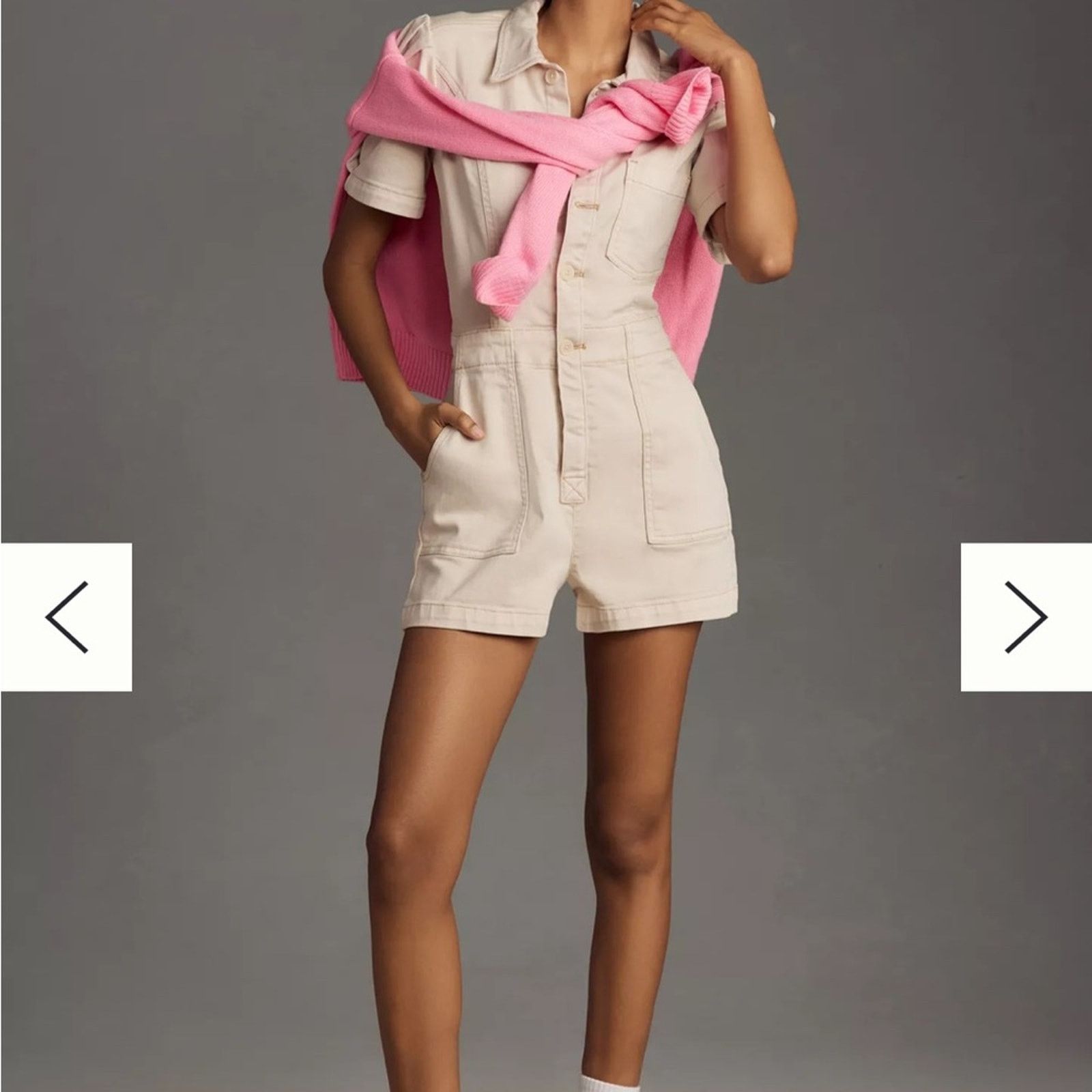 Anthropologie The Kit Utility Romper by Pilcro Anthropologie sz 2 Size 26" / US 2 / IT 38 - 2 Thumbnail