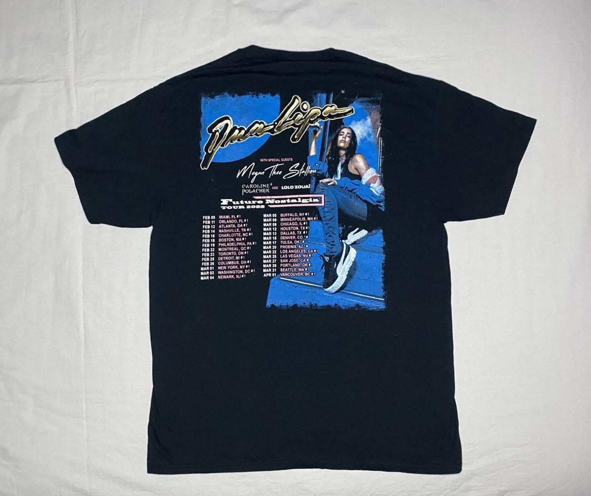 Fruit Of The Loom Dua Lipa Future Nostalgia tour rap tee t shirt 2022 black L Size US L / EU 52-54 / 3 - 3 Thumbnail