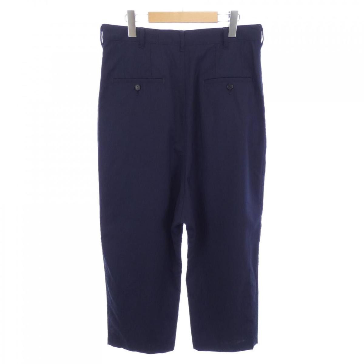Comme des Garcons Homme Cropped Pants Plain Tuck Wool Long Purple Size US 33 - 2 Thumbnail