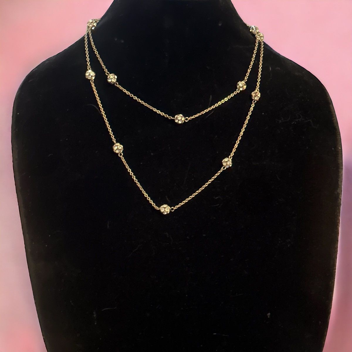 Other The Limited gold tone stationed rhinestone ball necklace Size ONE SIZE - 2 Thumbnail