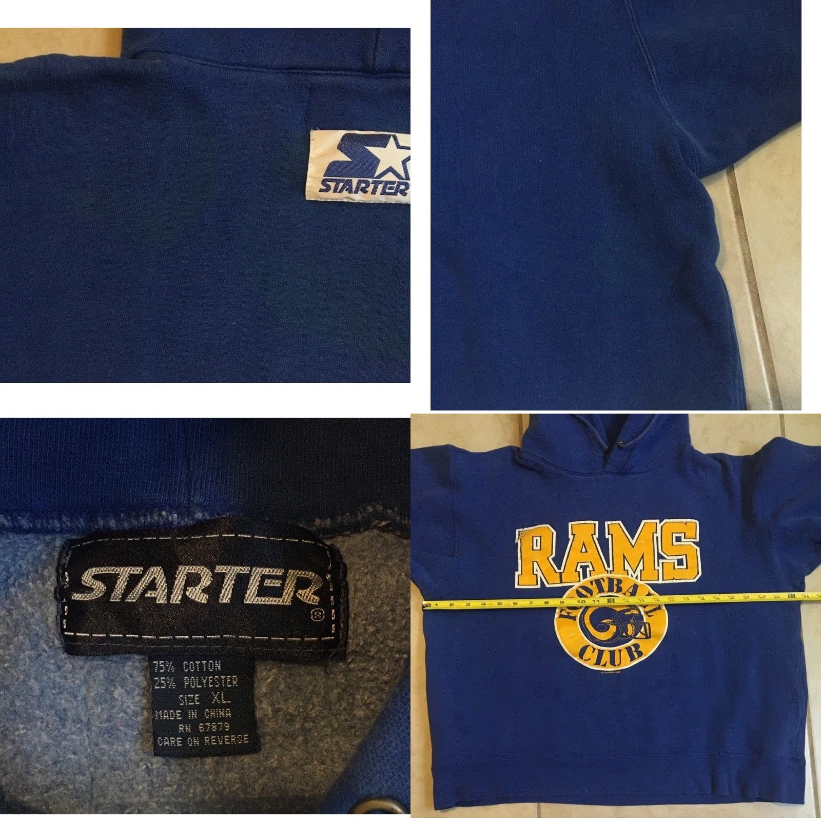 Starter VINTAGE Starter Los Angeles Rams Faded Boxy Hoodie M L Football NFL Grunge 90s Blues Size US M / EU 48-50 / 2 - 9 Thumbnail