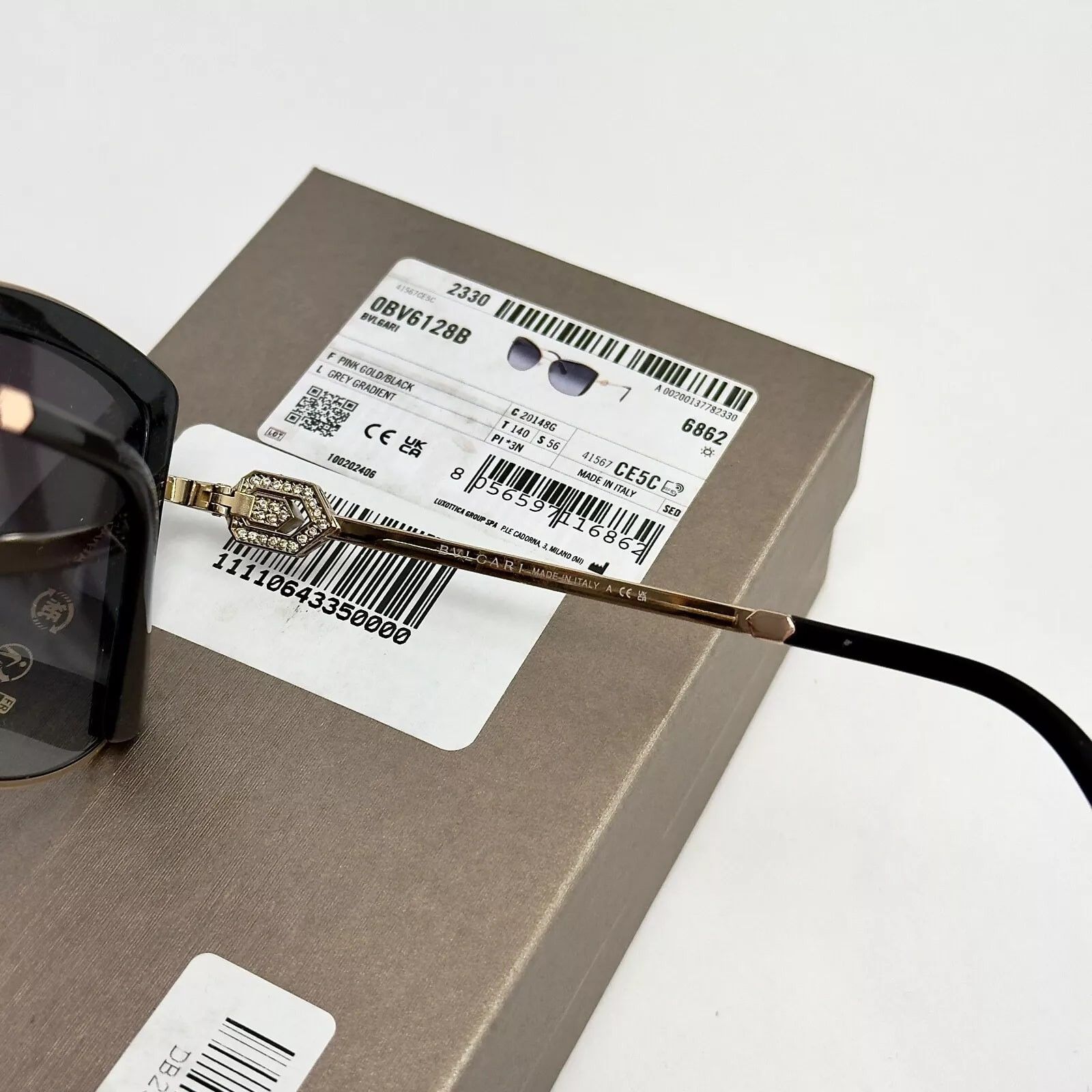 Bvlgari BVLGARI Black Gold Logo Butterfly Sunglasses BV6128B 6128 Size ONE SIZE - 6 Thumbnail