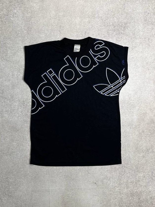 Vintage Vintage 90's Adidas Made In France Heavy Cotton Tank Top M Size US M / EU 48-50 / 2 - 1 Thumbnail
