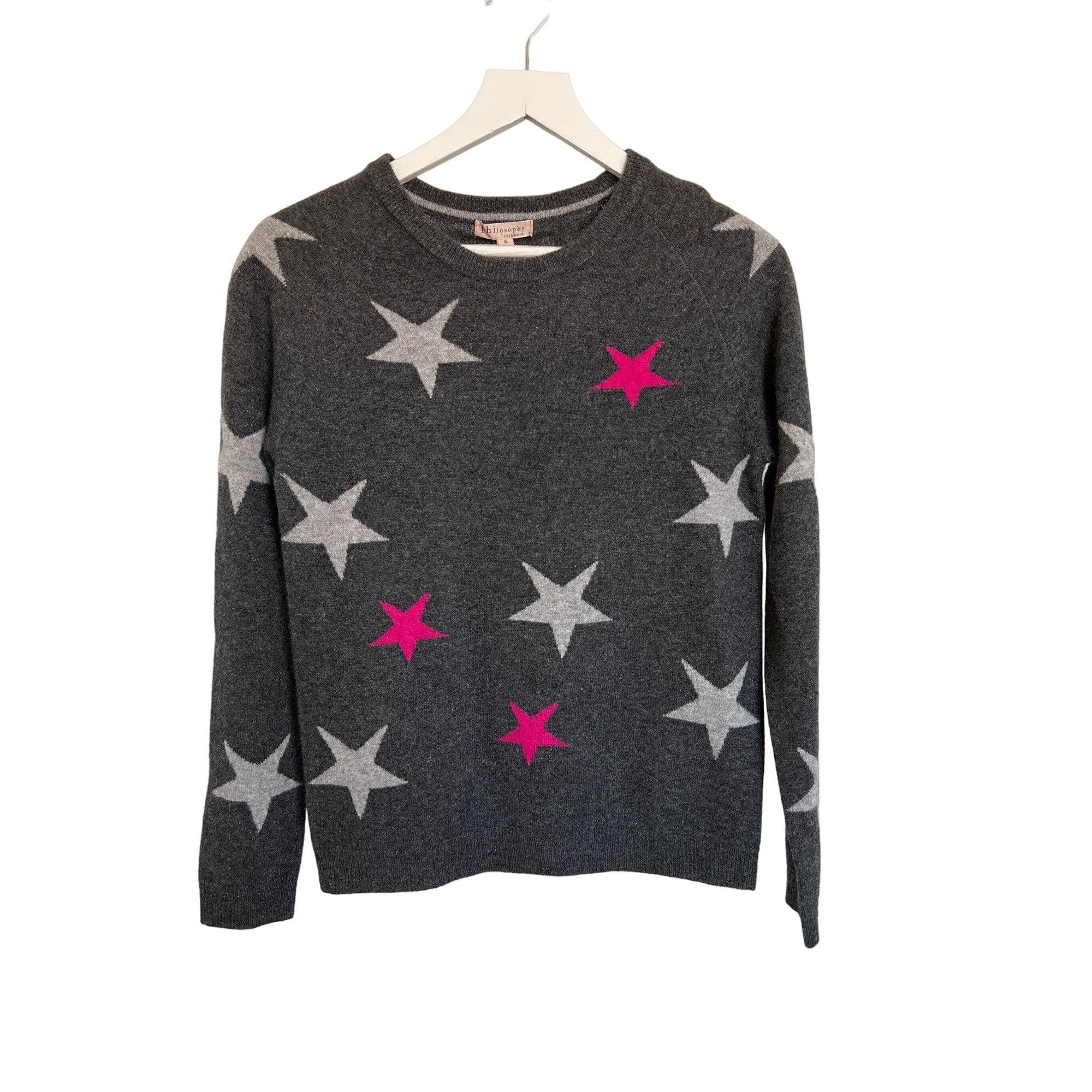 Other Philosophy Cashmere Heather Charcoal Star Print Sweater Size S / US 4 / IT 40 - 2 Thumbnail