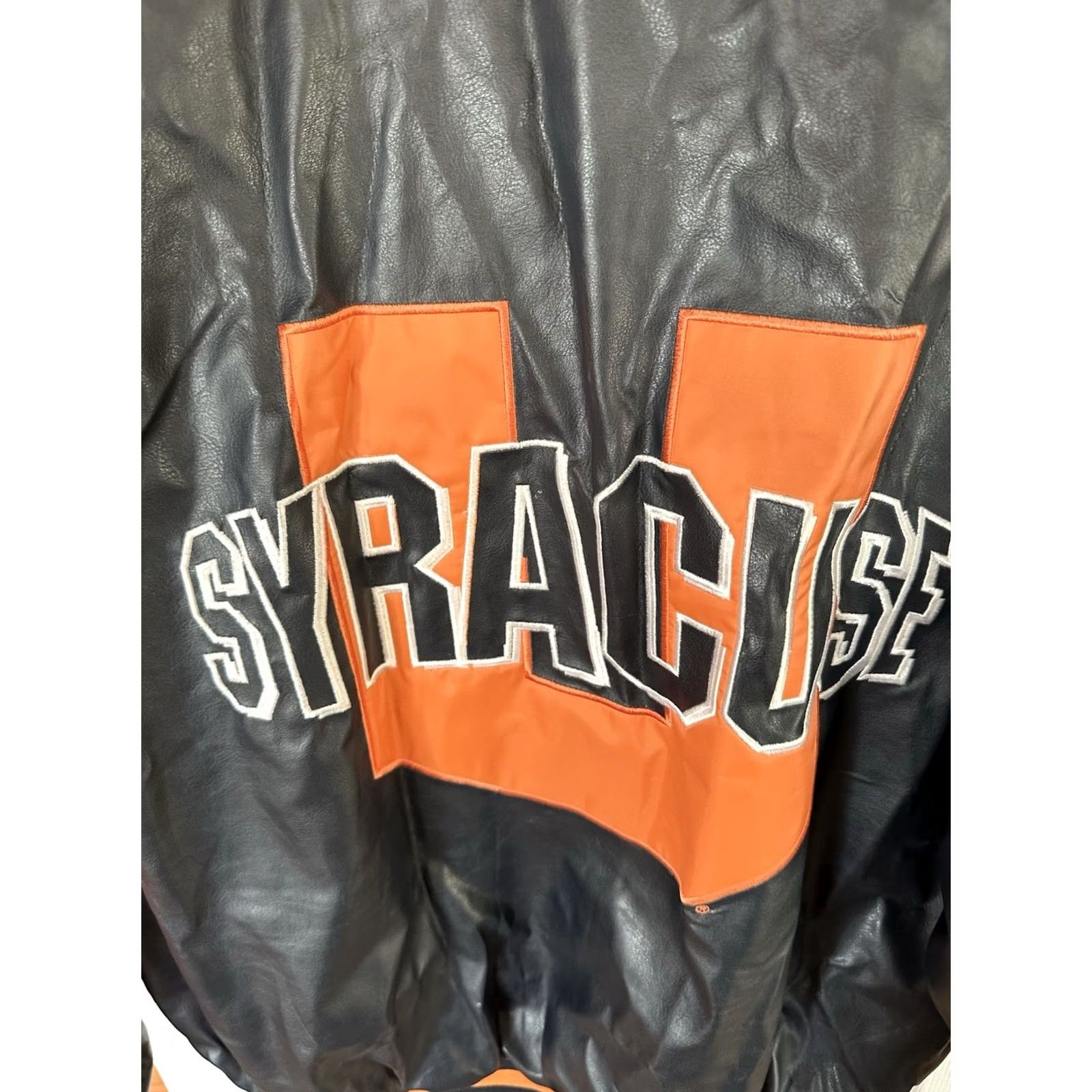 Vintage VINTAGE Steve & Barry’s Syracuse University Orangemen Leather Jacket XL Blue Bomber Jacket Men Size US XL / EU 56 / 4 - 3 Thumbnail