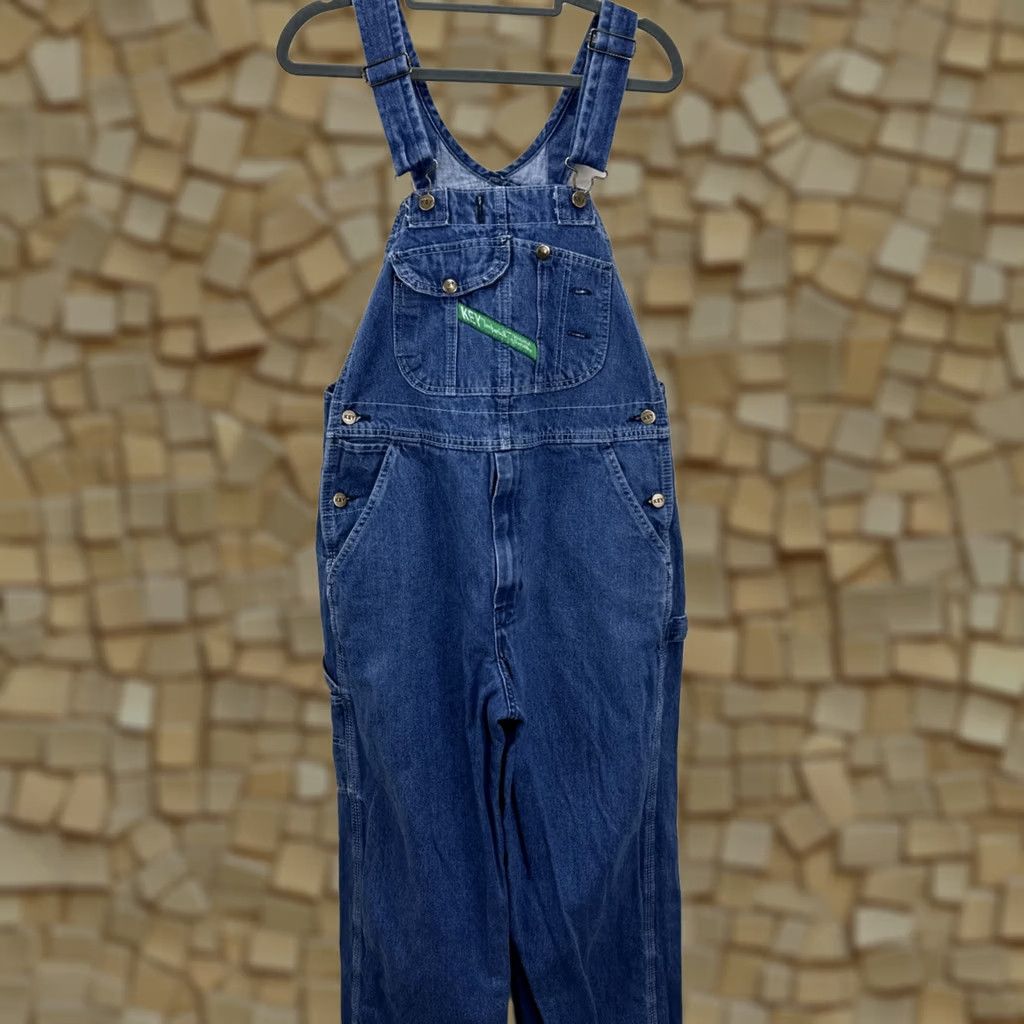 Vintage VINTAGE Key Imperial Overalls Men’s 34X29 Blue Denim Carpenter Workwear Outdoors Jeans 90s Mens Size US 34 / EU 50 - 1 Thumbnail