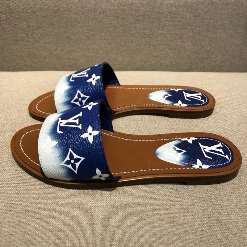 Louis Vuitton Lock It Blue Slide Sandals for Women 0079