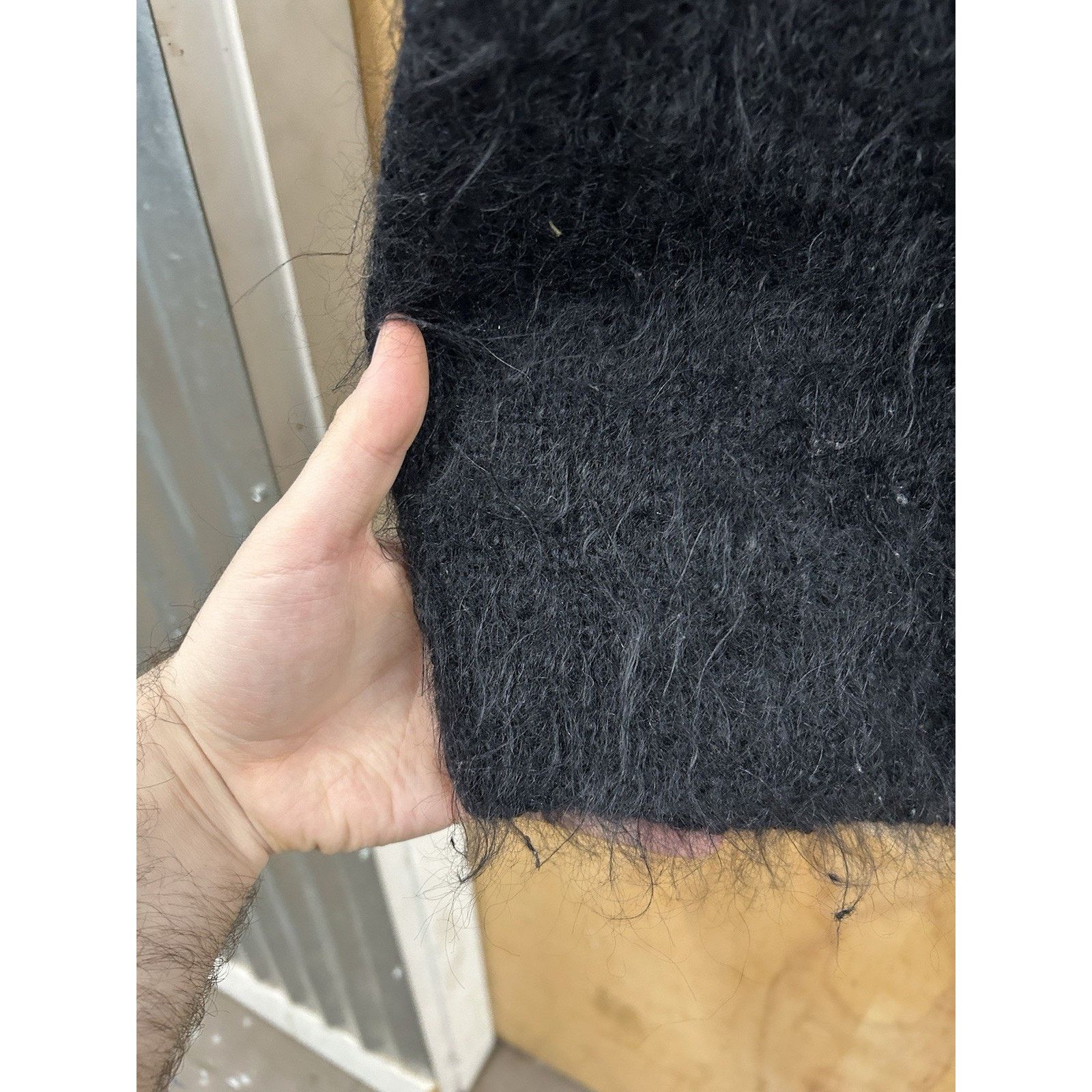 Handmade Black Mohair Shaggy Cardigan Sweater Size XL Cobain Fuzzy Size US XL / EU 56 / 4 - 9 Thumbnail