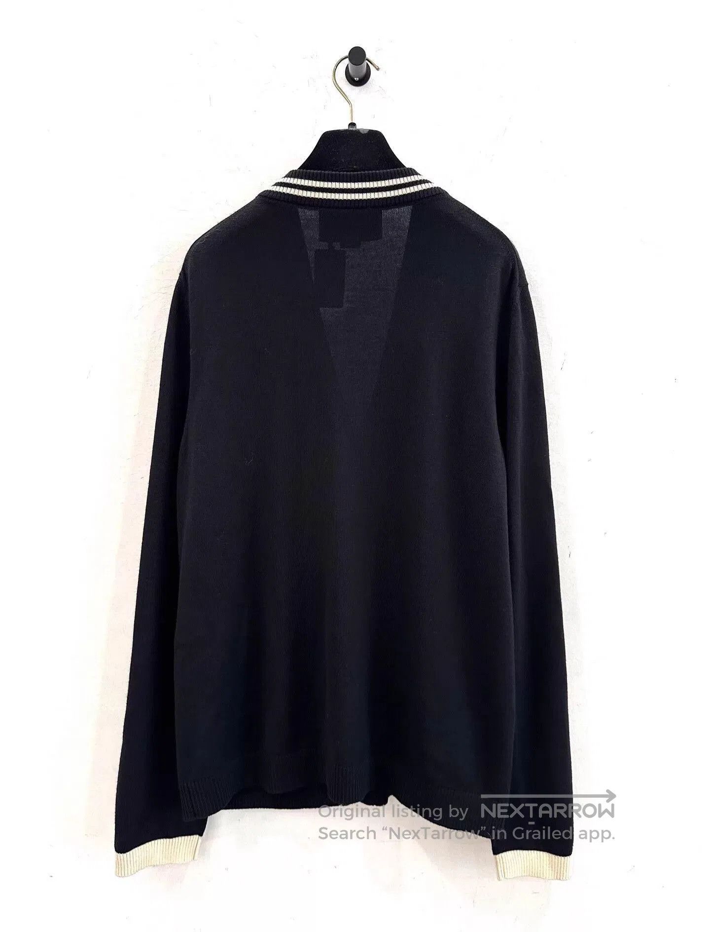 Gucci Black Cardigan with White Trim and Bee Embroidery. Size US M / EU 48-50 / 2 - 2 Thumbnail