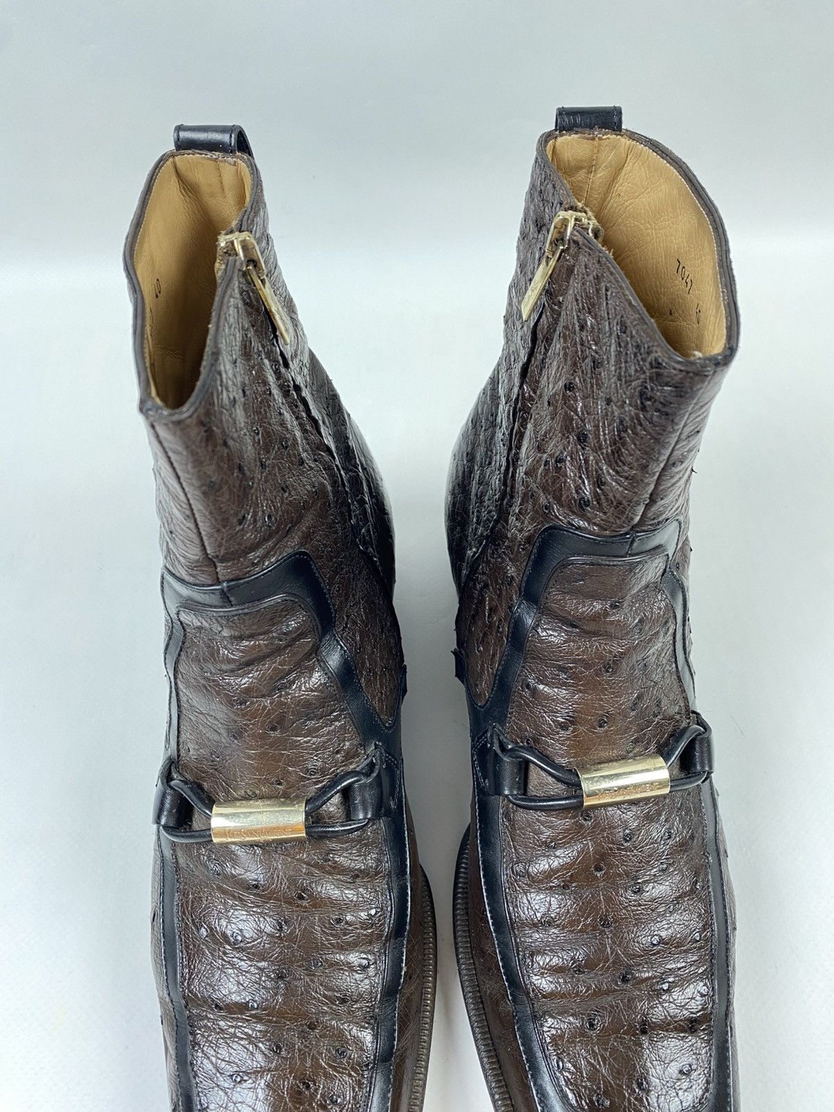 Yves Saint Laurent Archive Yves Saint Laurent Ostrich Skin Heavy Boots Size US 8 / EU 41 - 7 Thumbnail