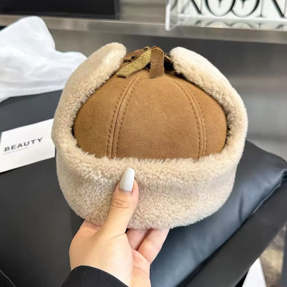 Japanese Brand Lamb Faux Fur Earflaps Bomber Hats Size ONE SIZE - 3 Thumbnail