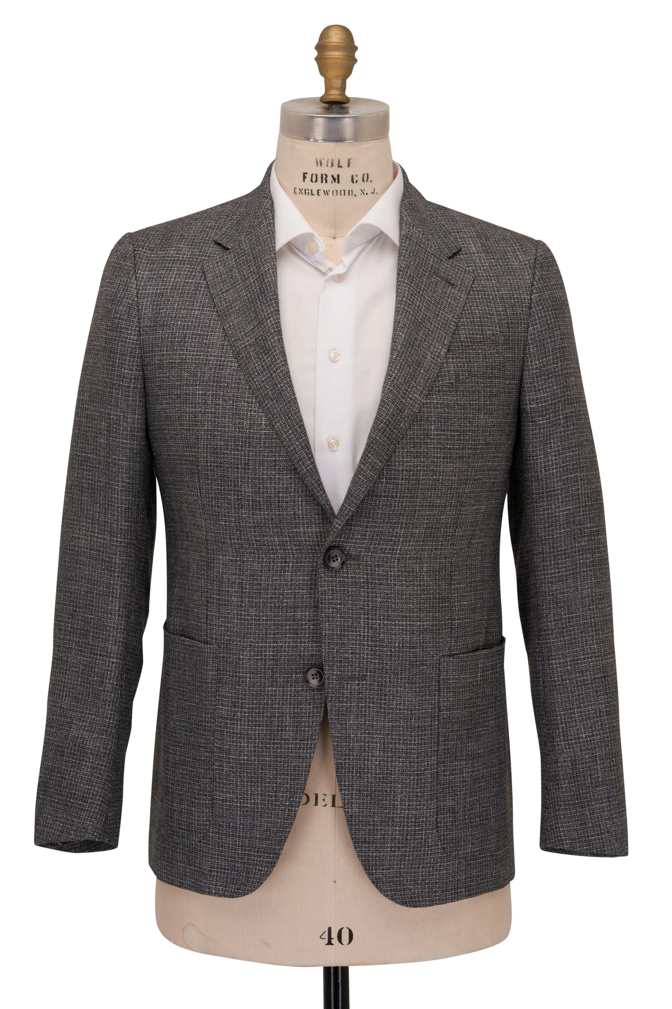 Z Zegna o1mtch0225 Mini Check Sportcoat in Grey Size US XXL / EU 58 / 5 - 1 Thumbnail