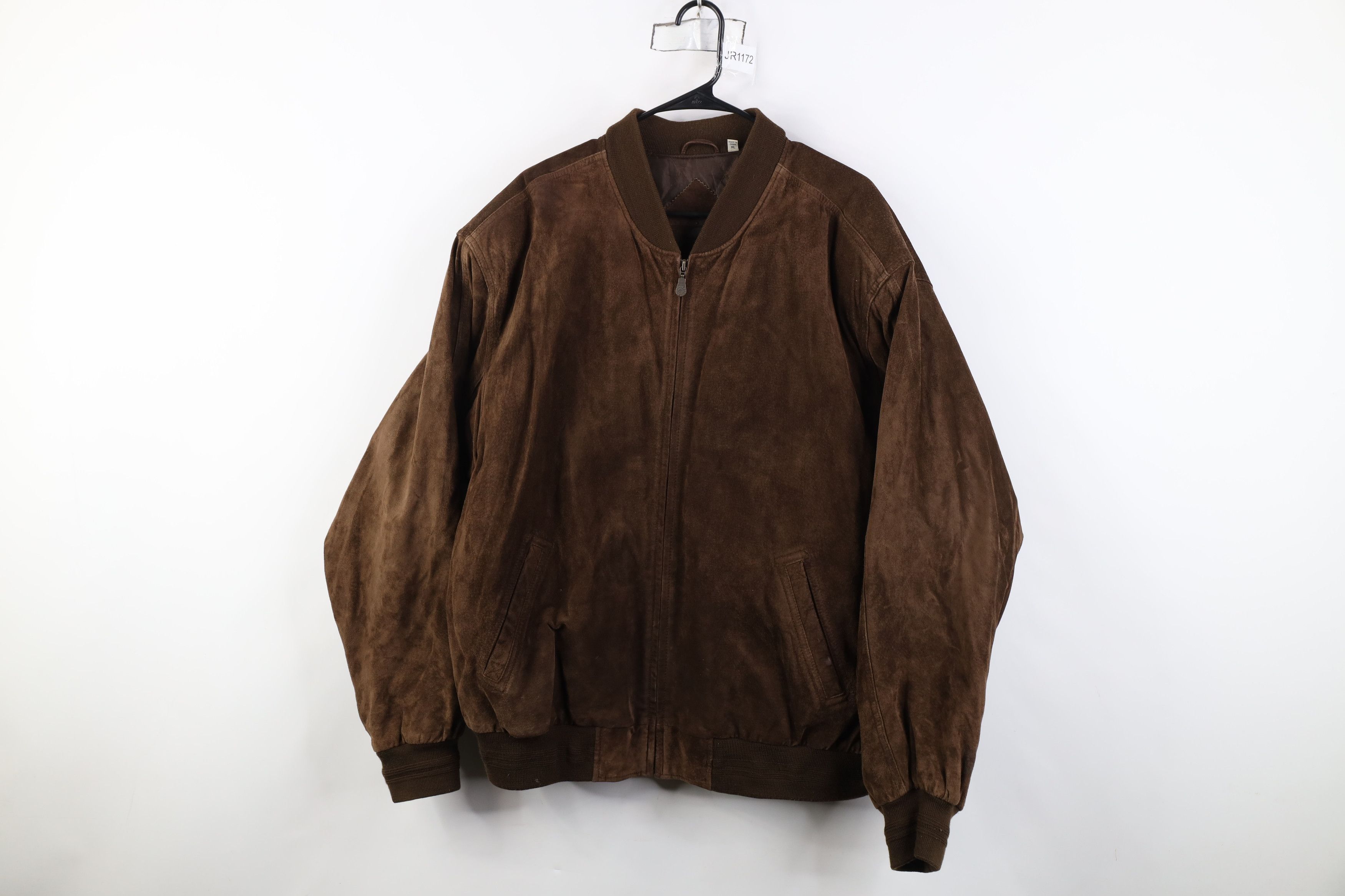 Vintage Vintage 90s Streetwear Suede Leather Bomber Jacket Brown Size US XL / EU 56 / 4 - 1 Thumbnail