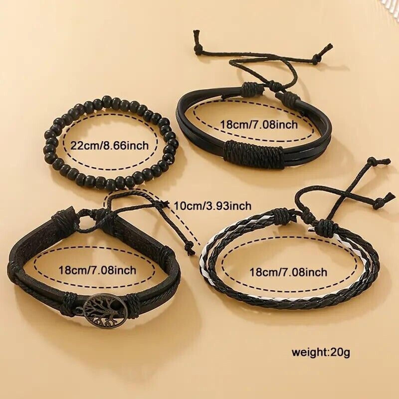 Other 5pc Elegant Quartz Watch Tree of Life & Leather Bracelet Set Size ONE SIZE - 4 Thumbnail