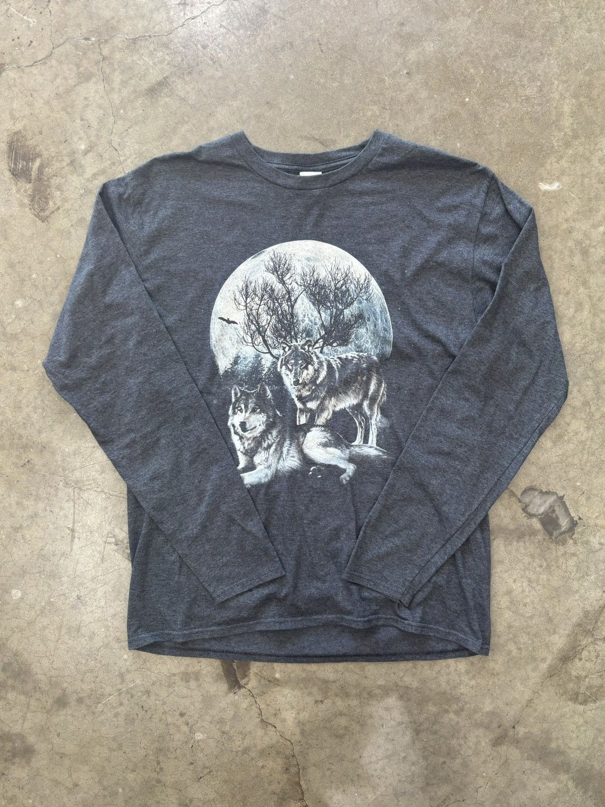 Vintage Vintage Wolves Moonlight Nature LS Tee Large Size US L / EU 52-54 / 3 - 2 Thumbnail