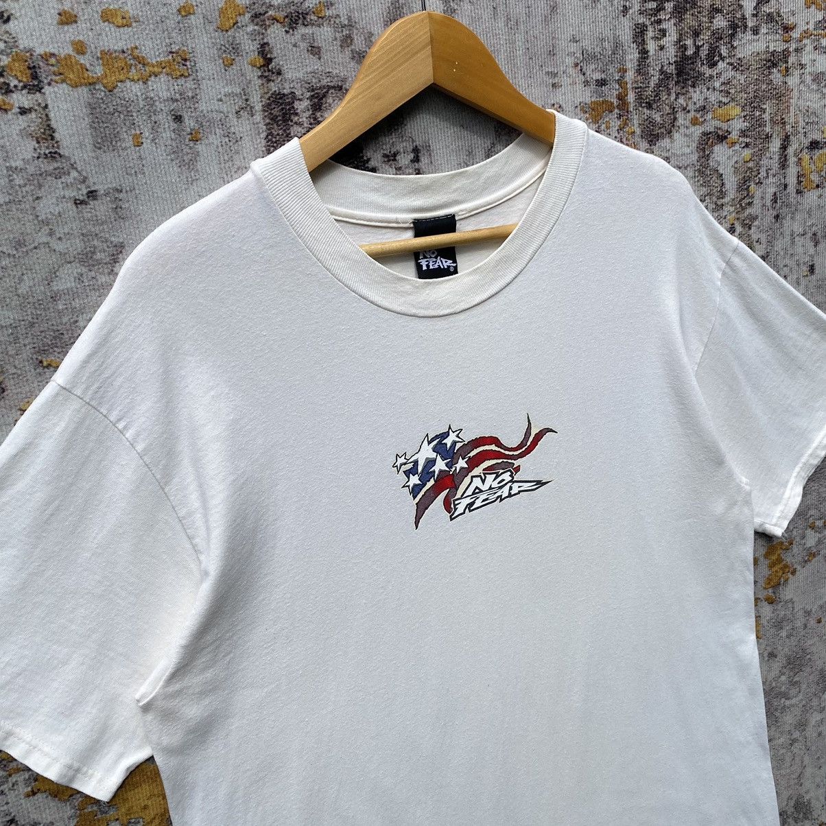 No Fear × Vintage Vintage 90s NO FEAR America Flag Shirt NO FEAR Skateboard Size US L / EU 52-54 / 3 - 5 Thumbnail