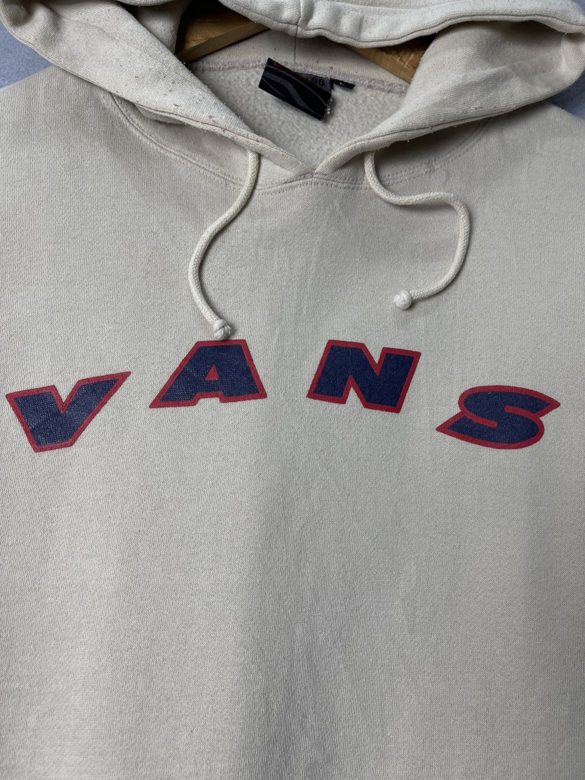 Vans Vintage Vans Spellout Pullover Hoodie Cream Size L Size US L / EU 52-54 / 3 - 3 Thumbnail