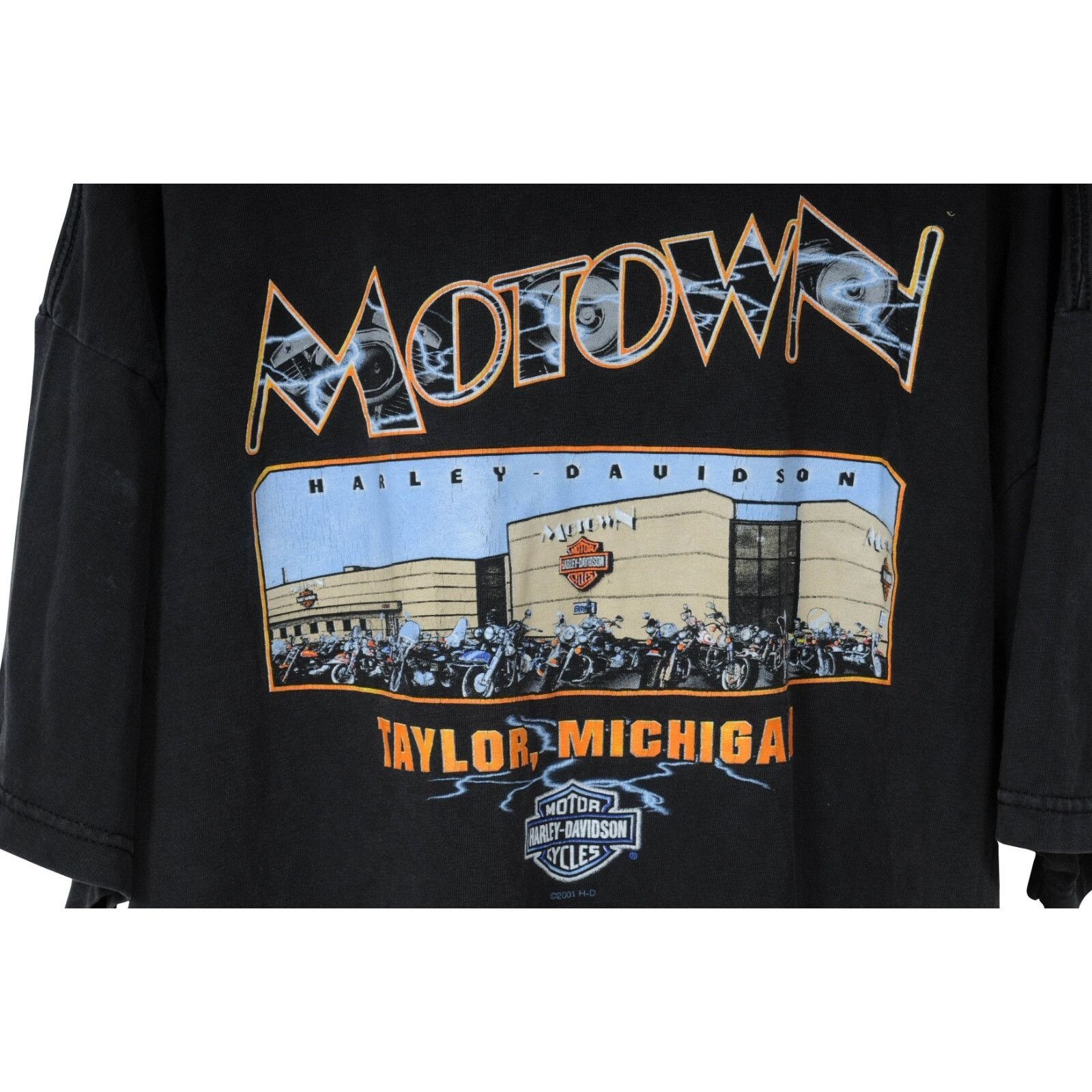 Harley Davidson Motown Michigan Vintage Sunfaded Faded T Shirt Size US XXL / EU 58 / 5 - 5 Thumbnail