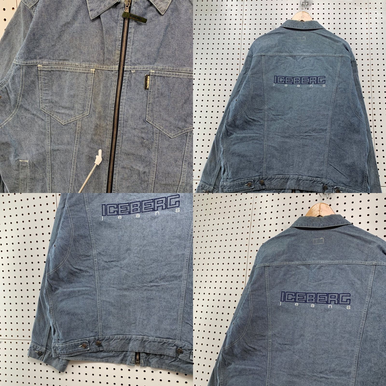 Vintage VINTAGE Iceberg Jeans Denim Jacket Men 3XL Blue Zip Trucker Pocket Italy Jacket Mens 90s denim Jacket Iceberg Italy Size US 39 - 10 Thumbnail