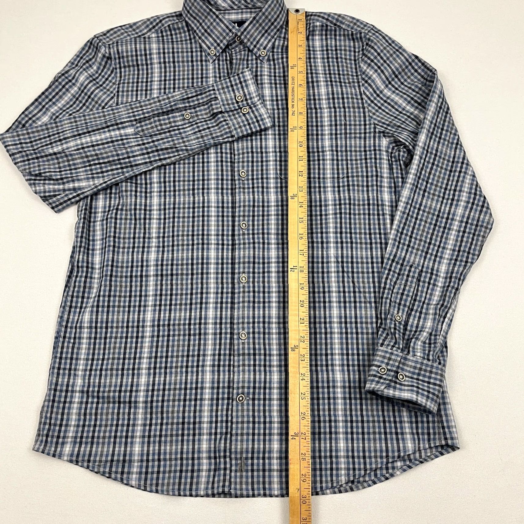 johnnie-O johnnie-O Matthew Shirt Mens M Blue Plaid Button-Down Casual Shirt Size US M / EU 48-50 / 2 - 5 Thumbnail