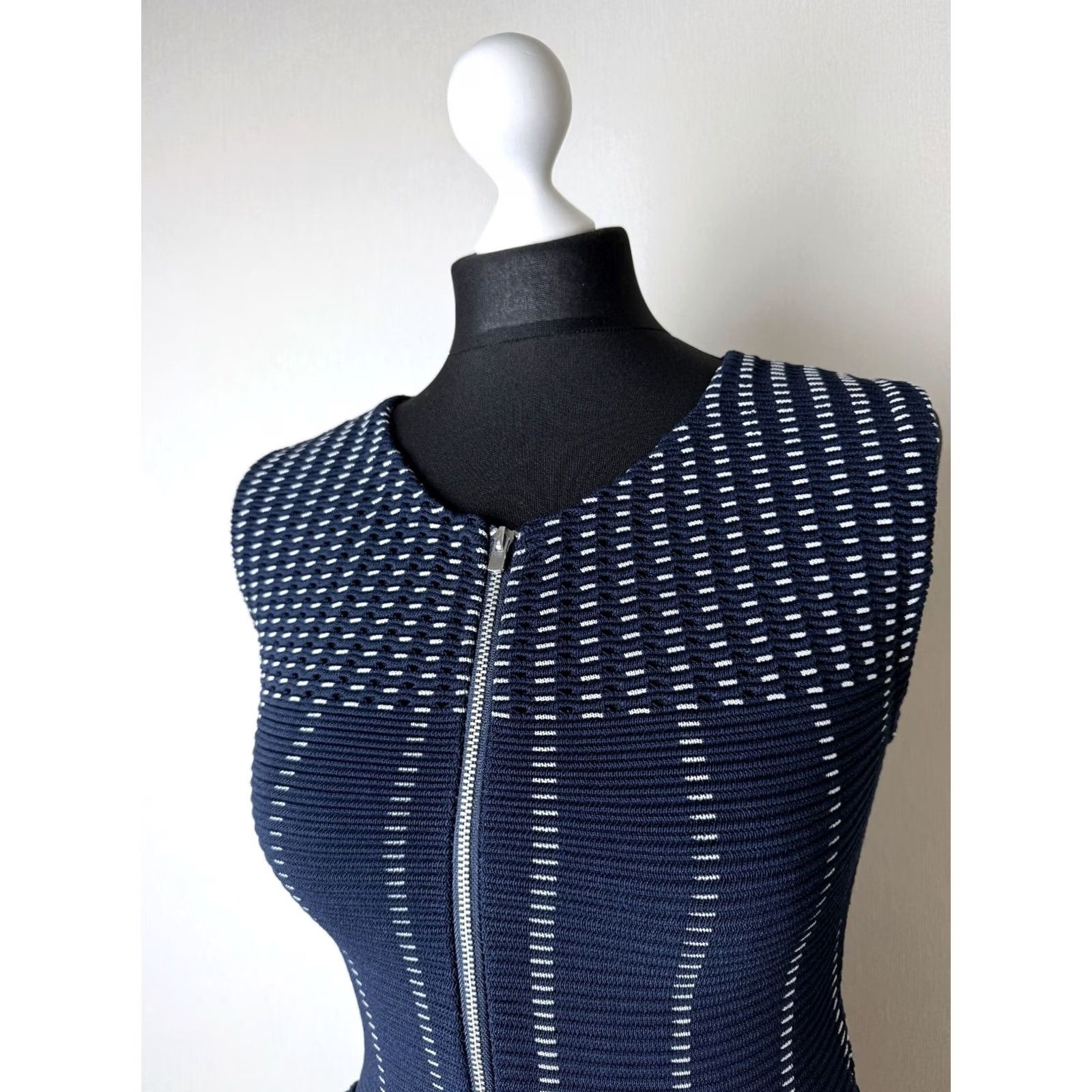 Maje Maje Womens Knit Dress Sleeveless Fit & Flare Blue Size 1 Dress Womens Knit Blue 90s? Size XS / US 0-2 / IT 36-38 - 2 Thumbnail