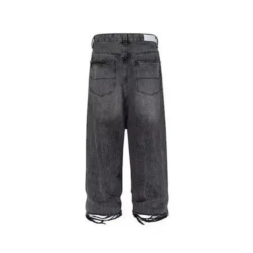 Japanese Brand × Jean Black Washed Damage Baggy jeans Size US 34 / EU 50 - 3 Thumbnail