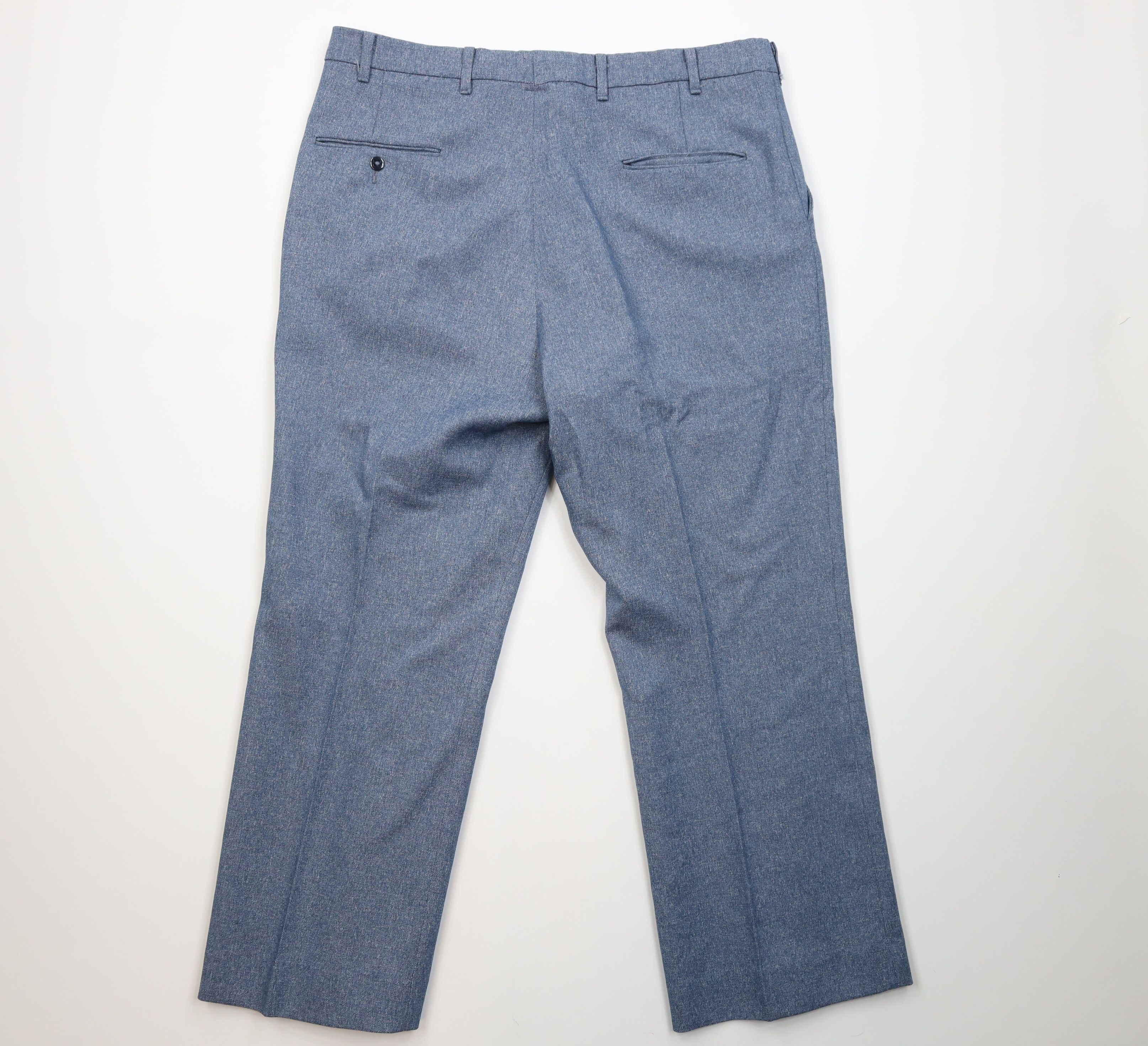 Vintage Vintage 70s Streetwear Knit Wide Leg Chino Pants Blue USA Size US 38 / EU 54 - 12 Thumbnail
