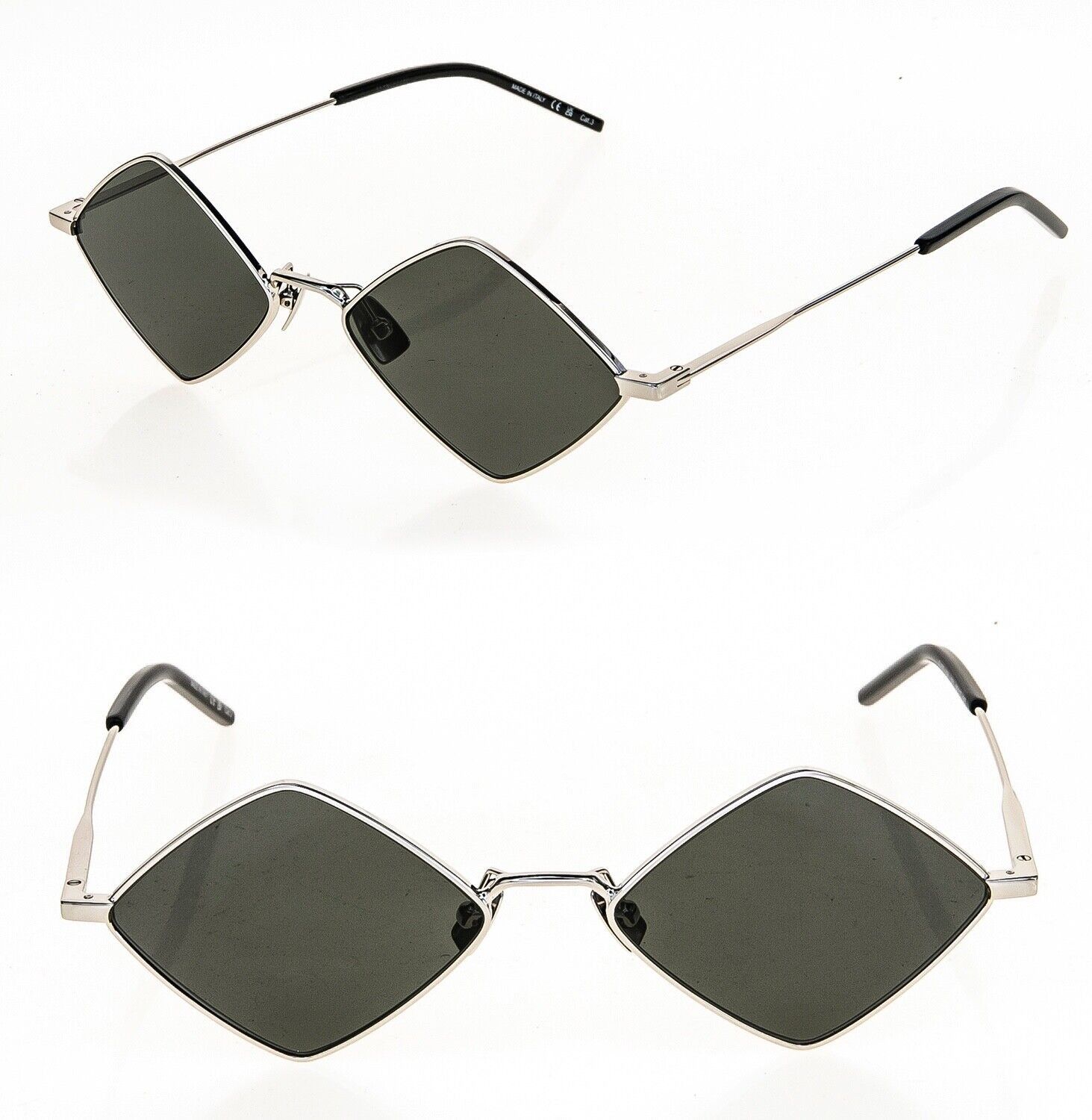 SAINT LAURENT LISA YSL SL302 001 Silver Black Sunglasses 302