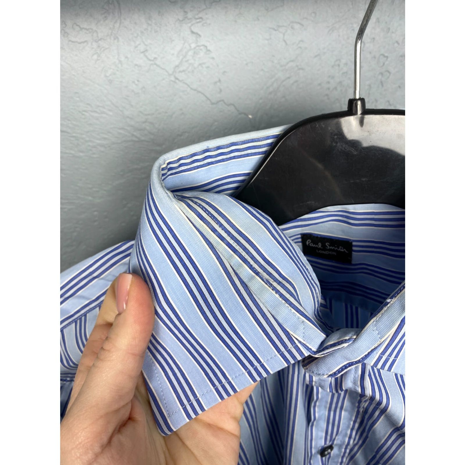 Paul Smith VINTAGE Paul Smith London Mens Long Sleeve Striped Shirt L Blue Cotton Shirt Mens London - 1990s Size US L / EU 52-54 / 3 - 5 Thumbnail