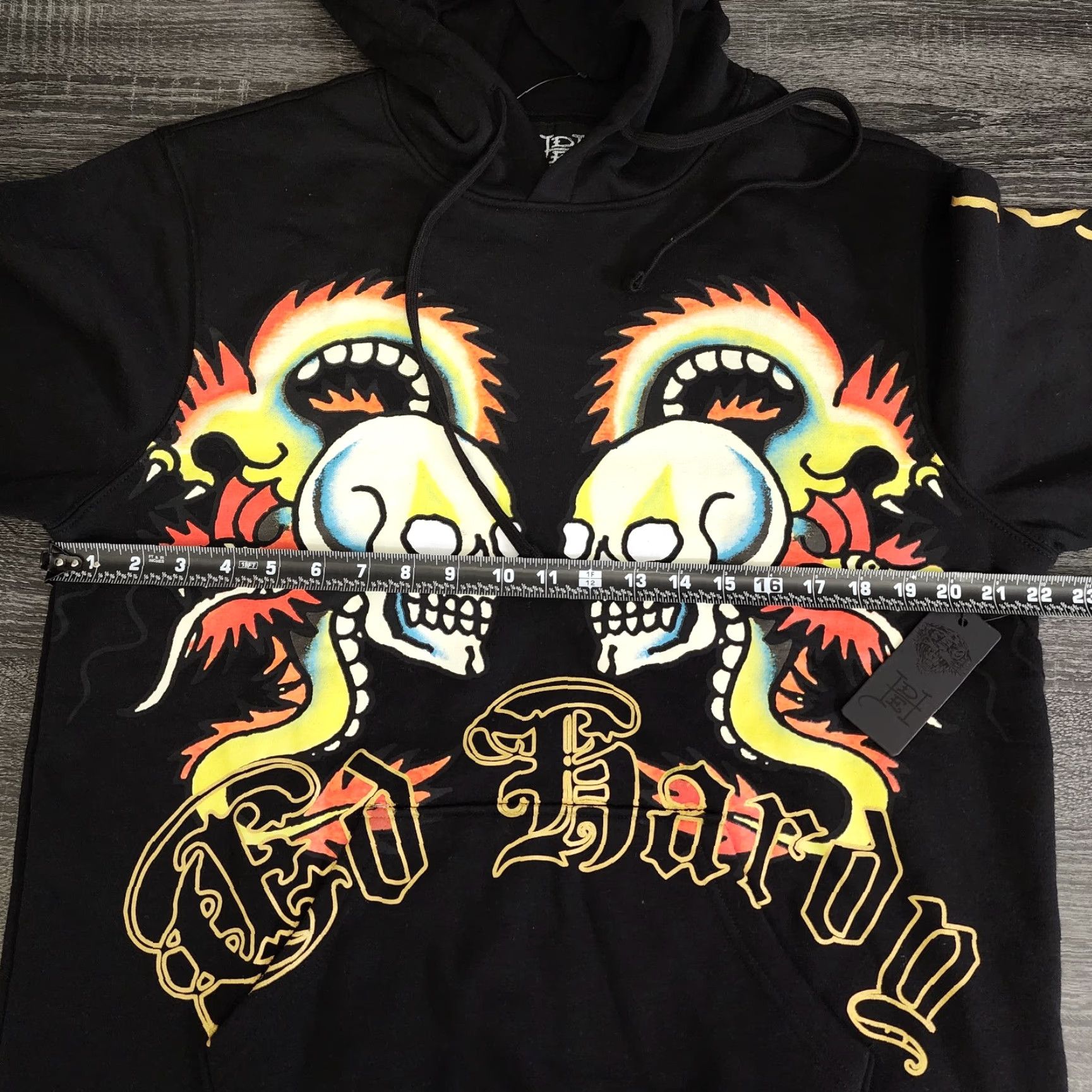 Ed Hardy Ed Hardy Hoodie Men L Black Y2k Tattoo Skull Dragon Spellout Pullover Jacket Size US L / EU 52-54 / 3 - 7 Thumbnail