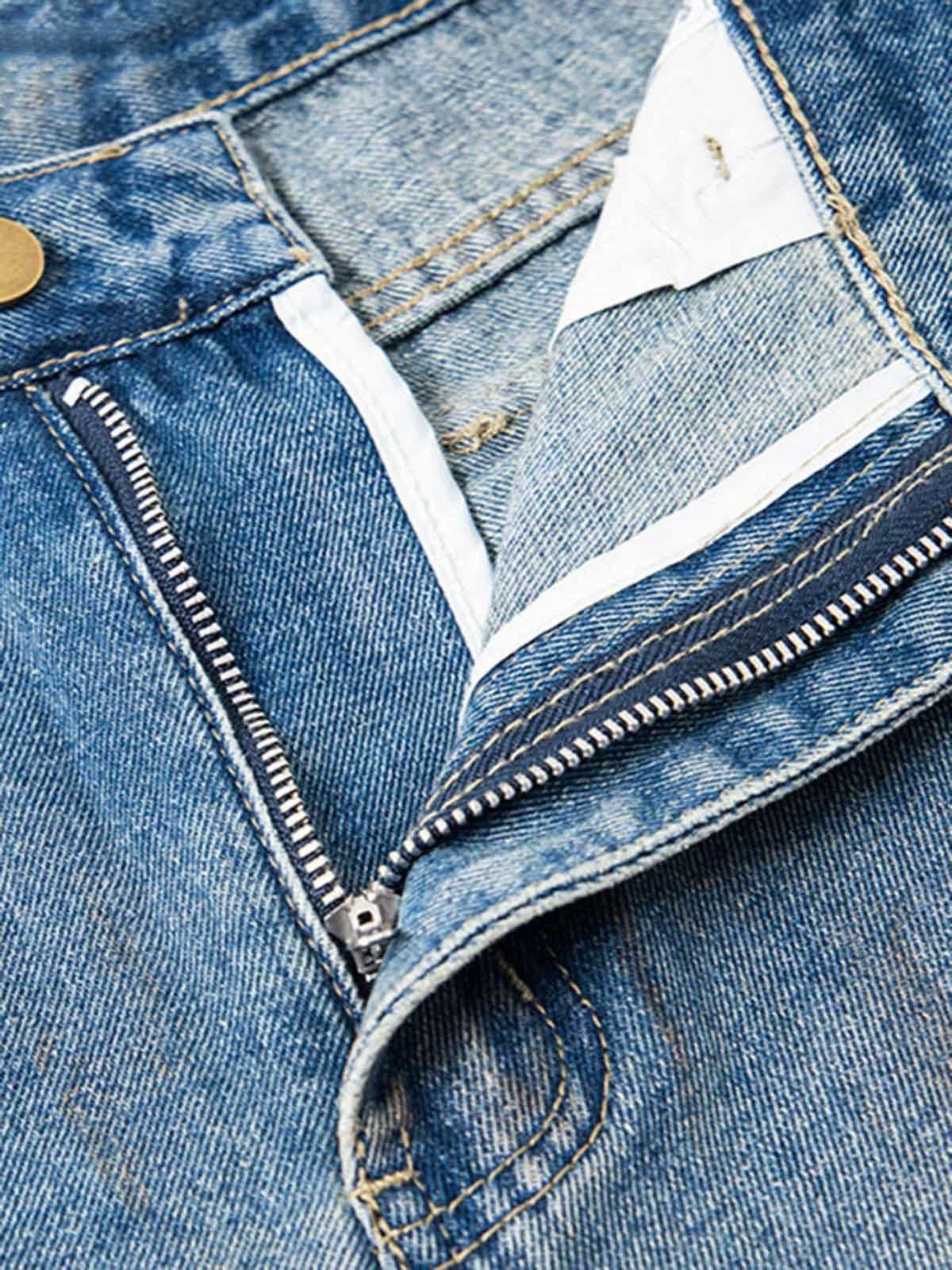 Jean Distressed Buttons Raw Edge Dirty Denim Shorts Size US 32 / EU 48 - 4 Thumbnail