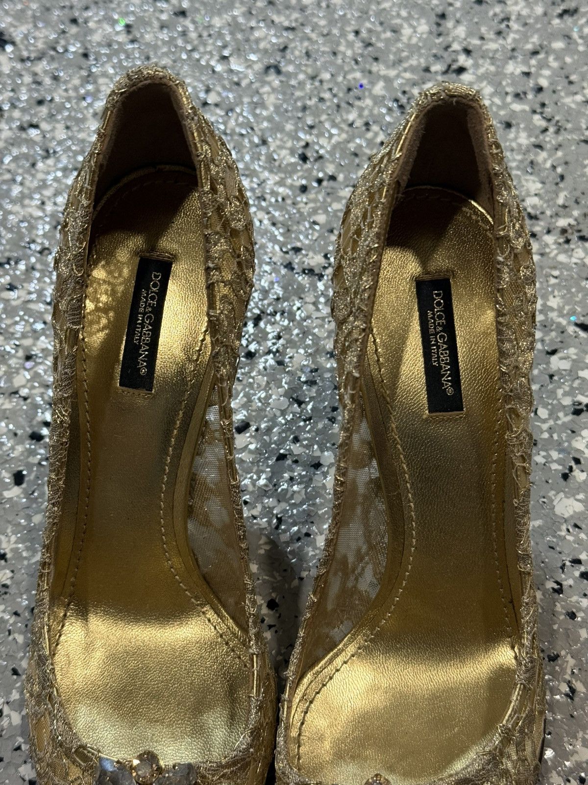 Dolce & Gabbana rhinstone gold heels Size US 9.5 / IT 39.5 - 2 Thumbnail