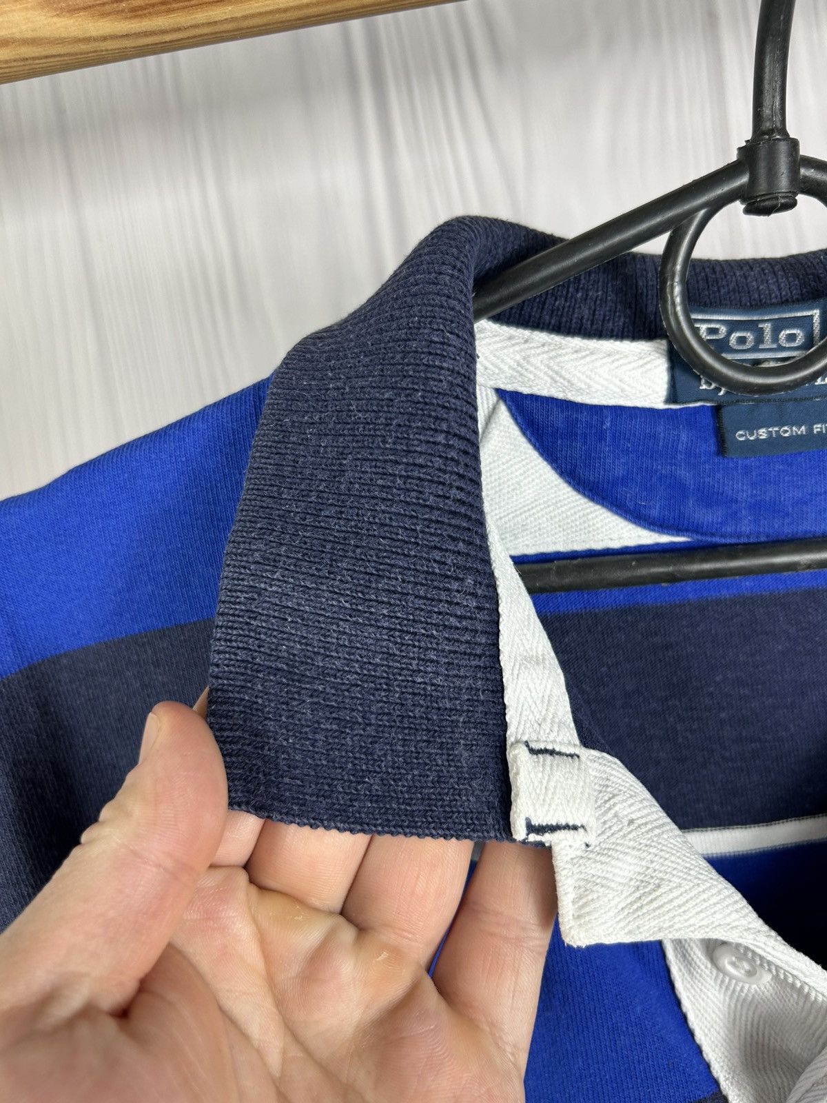Polo Ralph Lauren Vintage Polo Ralph Lauren Stripped Polo Heavy Cotton Size L Size US L / EU 52-54 / 3 - 8 Thumbnail