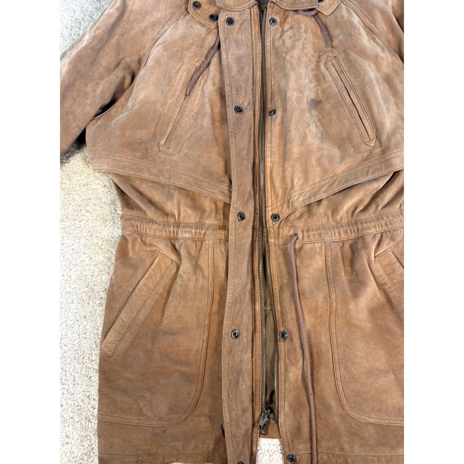 Vintage VINTAGE Wilsons Leather Jacket Coat Parka Hood Brown Size Large 80s Outdoor Classic Size L / US 10 / IT 46 - 5 Thumbnail