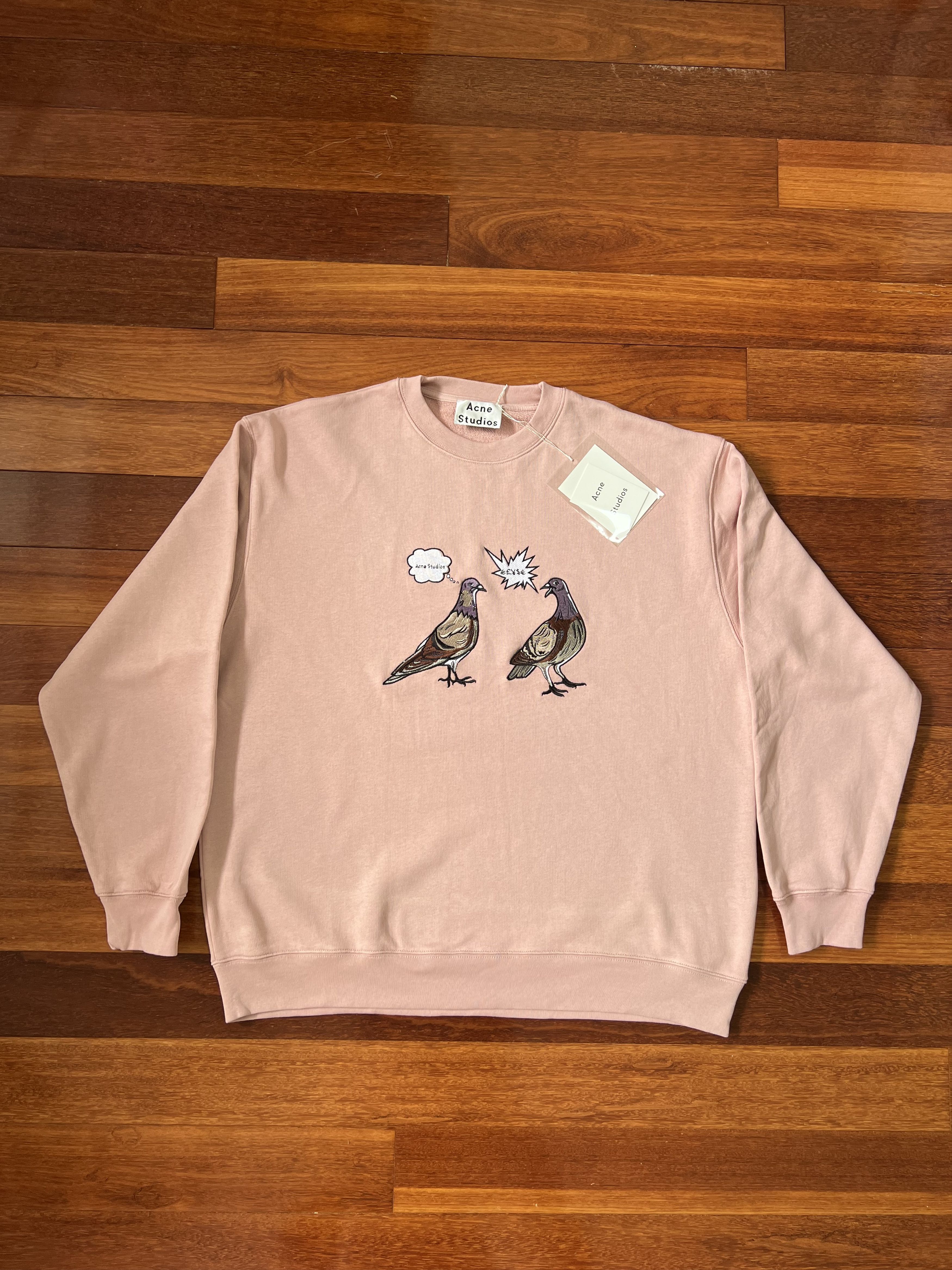 Acne Studios 💚 FW19 Acne Studios Embroidered Pigeon Crewneck Large NEW Size US L / EU 52-54 / 3 - 1 Thumbnail