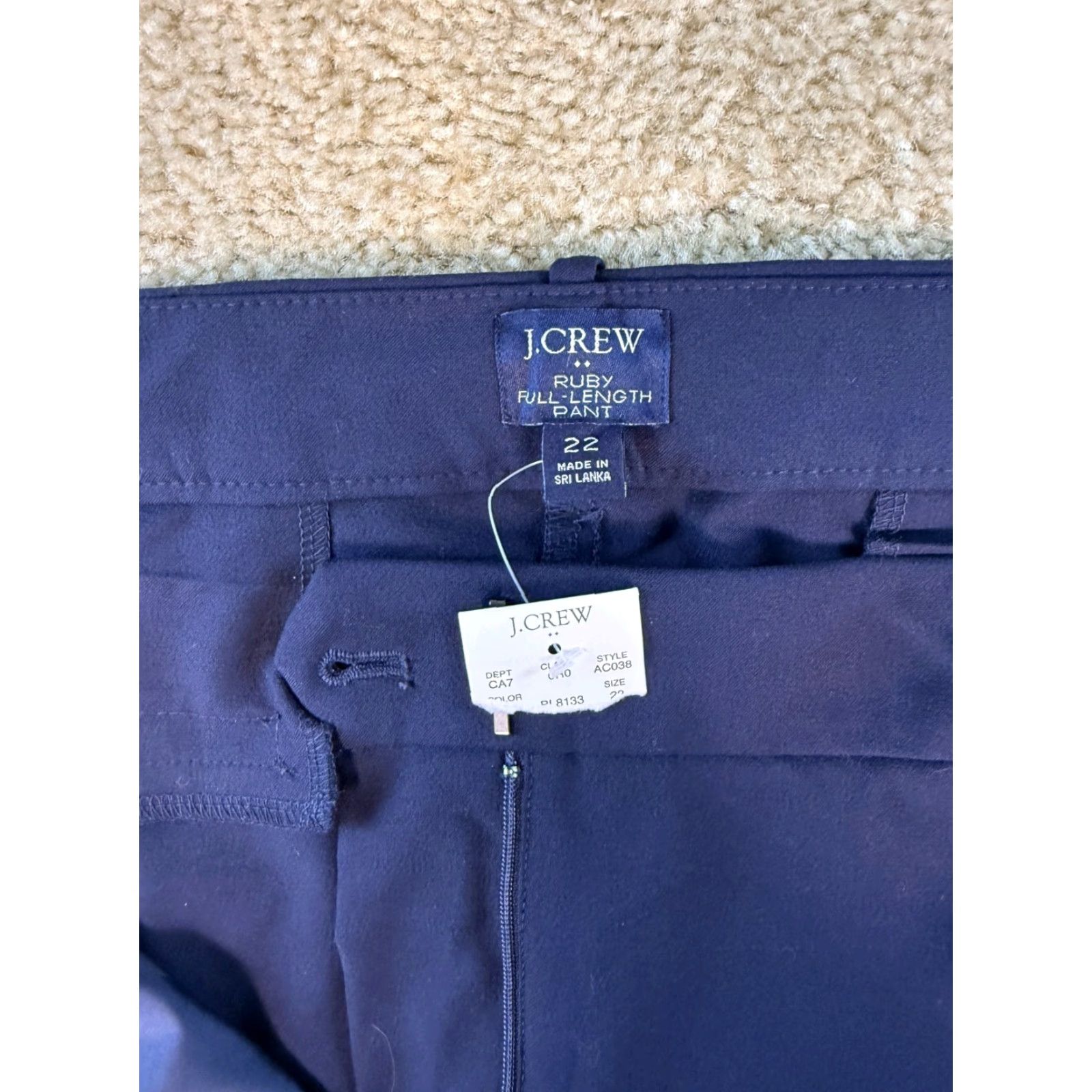 j crew dress slacks J.Crew Men's Blue Tapered Leg Mid Rise Slim Stretch Trousers Dress Pan –  Brie main image 1