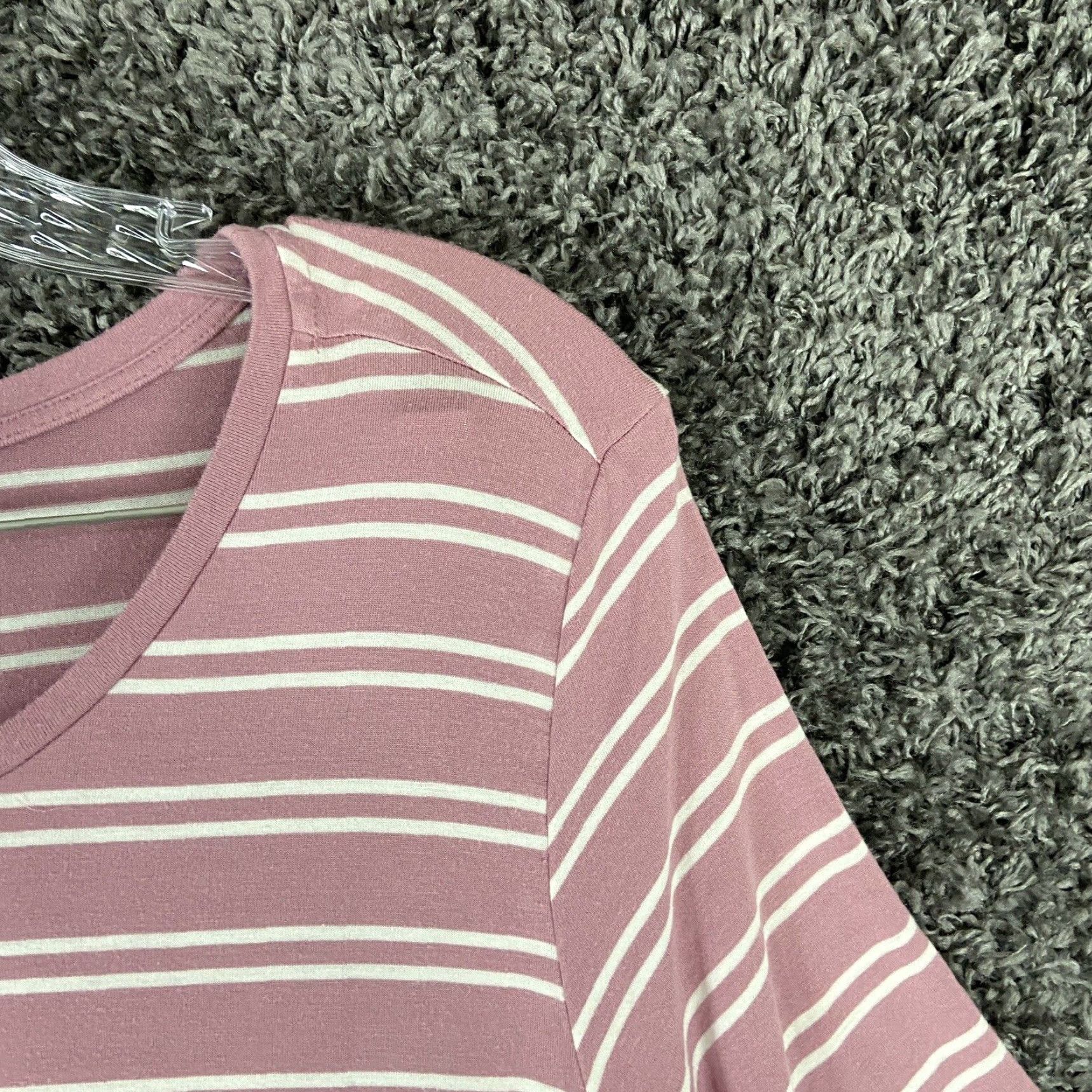 Pinko Dip Dip Pink White Striped Dress T-Shirt Dress Women M Short Sleeve Knee Length Pink Colorful 2010s Womens Size 32" / US 10 / IT 46 - 4 Thumbnail
