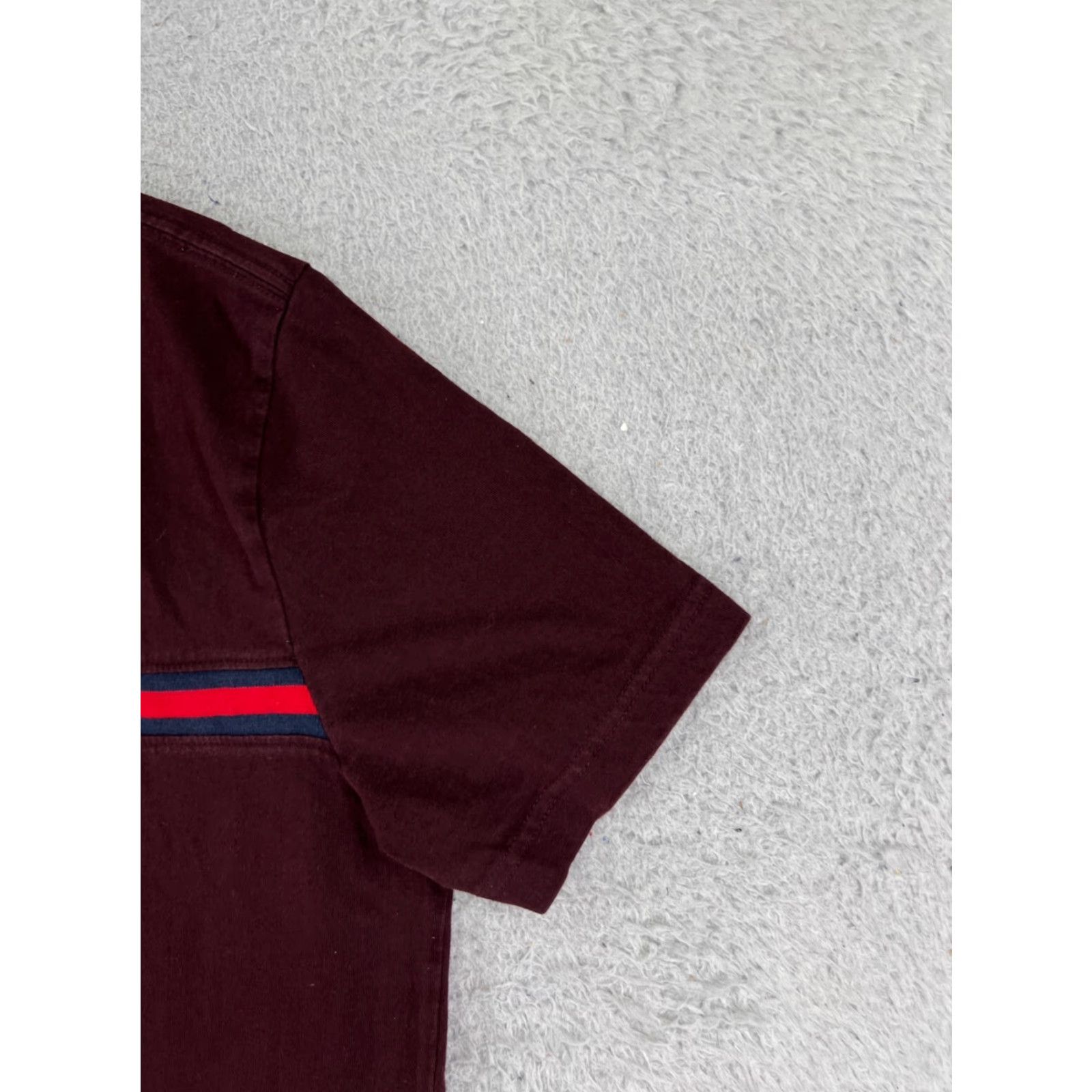 Tommy Hilfiger VINTAGE Tommy Hilfiger Shirt Men’s L Red Stripe Crew Neck 100% Cotton Logo All Seasons Short Sleeve - Mens Size US L / EU 52-54 / 3 - 2 Thumbnail
