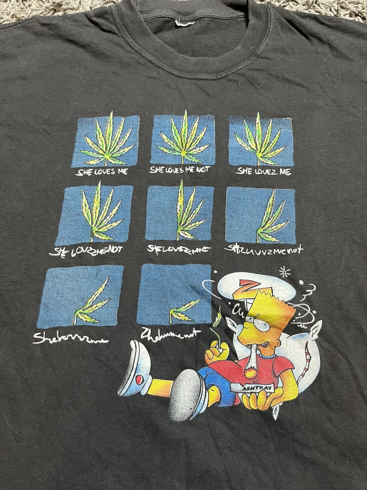 Vintage BART SIMPSON VINTAGE FADED MARIJUANA SORTS PRINTED T-SHIRT Size US M / EU 48-50 / 2 - 3 Thumbnail
