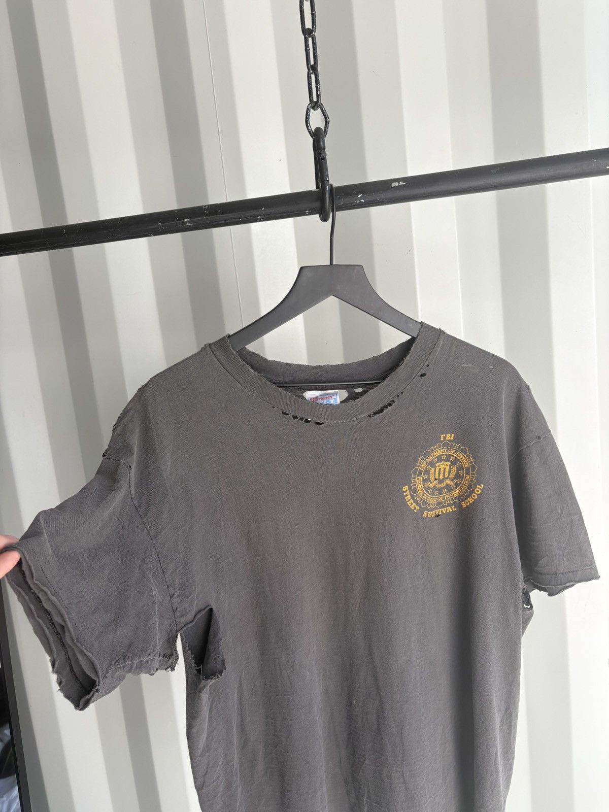 Vintage Vinatge FBI Street School Shirt Thrashed Faded GRUNGE Band Size US XL / EU 56 / 4 - 7 Thumbnail