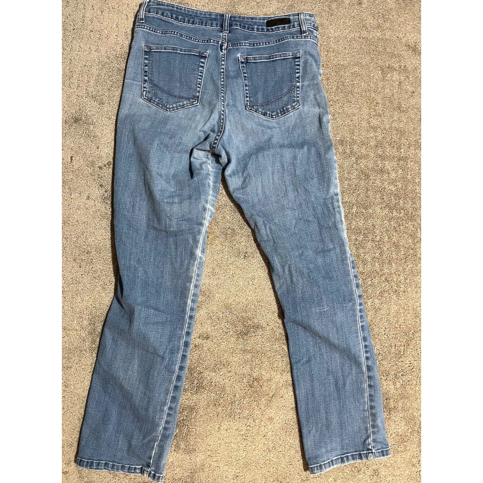 Lee LEE Jeans Regular Straight Leg Mid Rise 5-Pocket Women 30 Blue Denim Cotton Blend Petite 28 Inseam Adult Womens Size 30" / US 8 / IT 44 - 3 Thumbnail