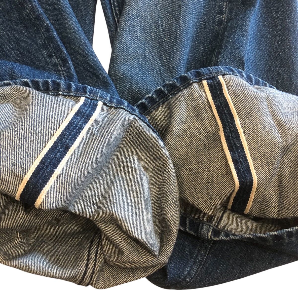 Blue Blue Japan × Japanese Brand × Market Blue Blue Japan Selvedge Wide Leg Baggy Jeans Size 29" - 7 Thumbnail