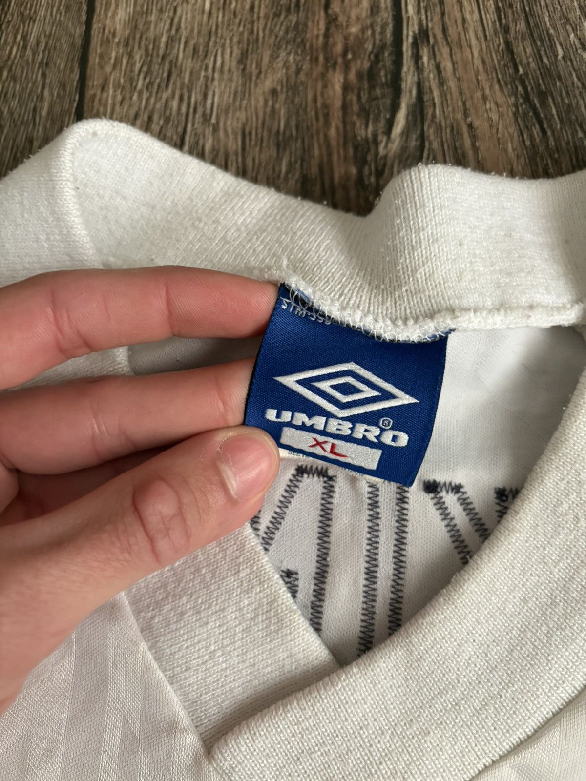 Vintage Vintage 90s UMBRO Quincy University #4 Atkinson Match Worn Size US XL / EU 56 / 4 - 8 Thumbnail