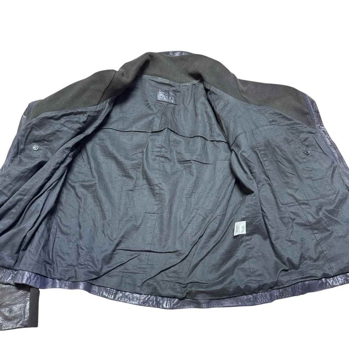 Japanese Brand Husk Hi-Neck Leather Biker Jacket Rick Owens Style Size S / US 4 / IT 40 - 12 Thumbnail