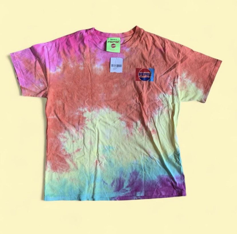 Forever 21 × Pepsi Tie-dye Pepsi multi-color short sleeve tee Size L / US 10 / IT 46 - 1 Thumbnail