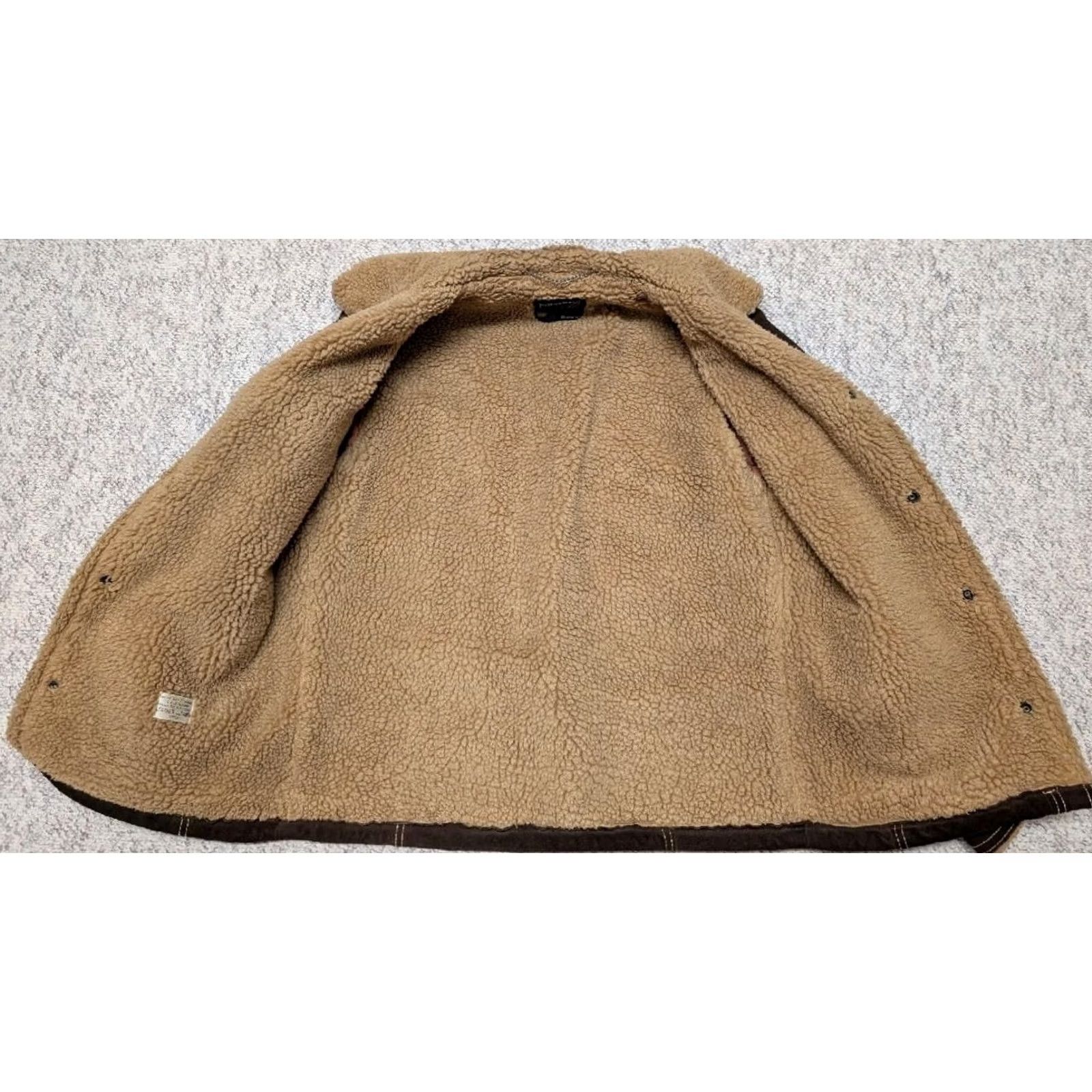 JCPenney VINTAGE WESTERN sherpa TRUCKER Jacket M brown COWHIDE split-suede cowboy Mens Size US M / EU 48-50 / 2 - 3 Thumbnail